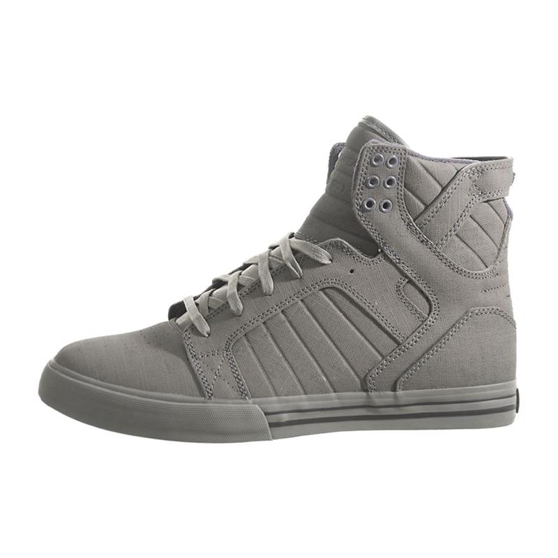 Buty Supra SKYTOP - Sneakersy Wysokie Damskie - Szare (NHRZ-84720)